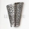 Aplique de aluminio poligonal, calado y grabado con tallos y hojas, Foto Lateral