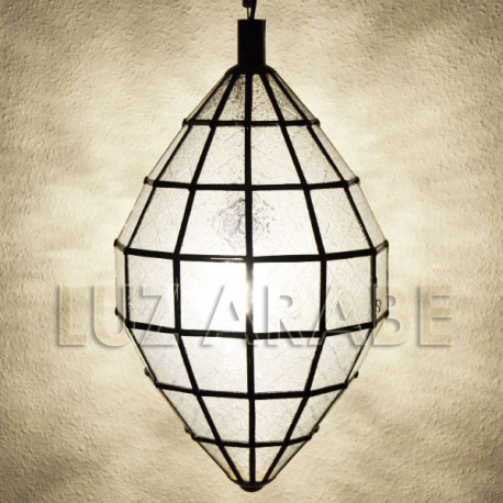 Gran lampara arabe ovalada de cristal