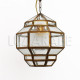 Lampe suspension Grenadian de verre coloré et transparent