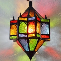 Achteckigen Stern Lampe mit zwei Kegeln der bunte Kristall