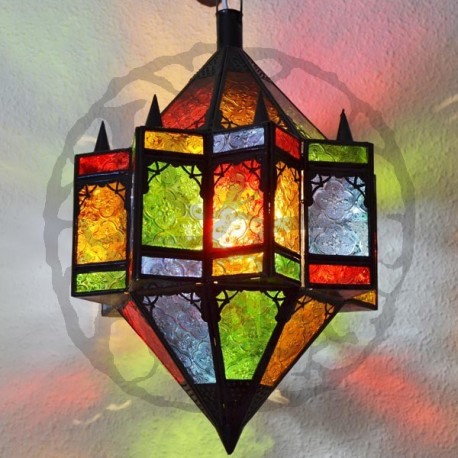 Achteckigen Stern Lampe mit zwei Kegeln der bunte Kristall