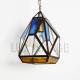 Lampe suspension Grenadian de verre coloré et transparent