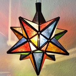Lámpara estrella de 12 angulos de cristal de colores