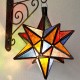 Lampada stella 12 angoli in vetro colorato