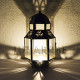 Moroccan candle lantern of wrought iron and transparent glass
