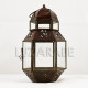 Moroccan candle lantern of wrought iron and transparent glass