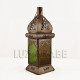 Lanterne marocaine carrée en verre coloré