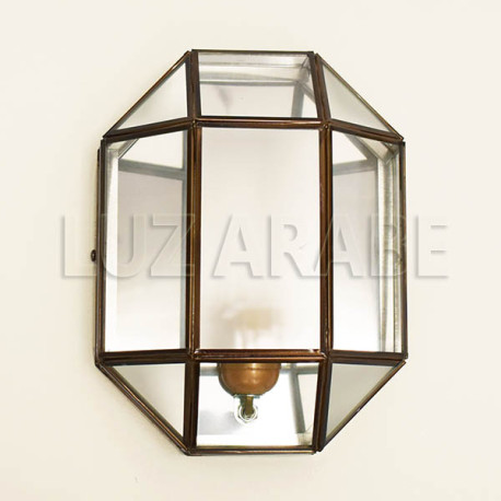Aplique andalusí de cristal blanco y transparente