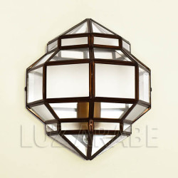 Aplique de pared granadino transparente y blanco