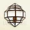 Aplique de pared granadino transparente y blanco