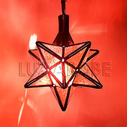 Pequeña lámpara estrella de cristal rojo