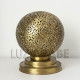 Lampe à poser marocain forme d'oeuf d'or en cuivre ajouré