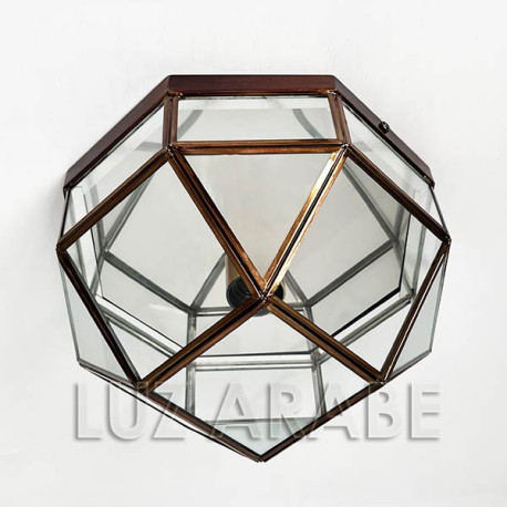 Plafonnier octogonal de Grenade, transparent et blanc translucide