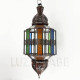 Lampara grande andalusí de cristal de colores