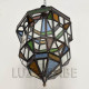 Lámpara Sultán marroquí artesanal de cristal transparente y multicolor