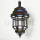 Lámpara Sultán marroquí artesanal de cristal transparente y multicolor