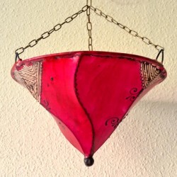 Plafón techo de piel pintado forma lirio