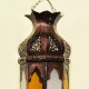 Lampara arabe octagonal de cristal bicolor