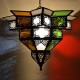 Ceiling light shade of colored glass