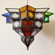 Ceiling light shade of colored glass