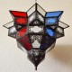 Ceiling light shade of colored glass