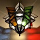Ceiling light shade of colored glass
