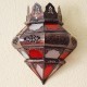 Crown shape wall sconce of glass and pierced iron