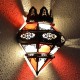 Crown shape wall sconce of glass and pierced iron