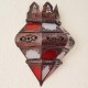 Crown shape wall sconce of glass and pierced iron