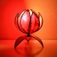Lampe de table forme fleur de lotus de cuir peint