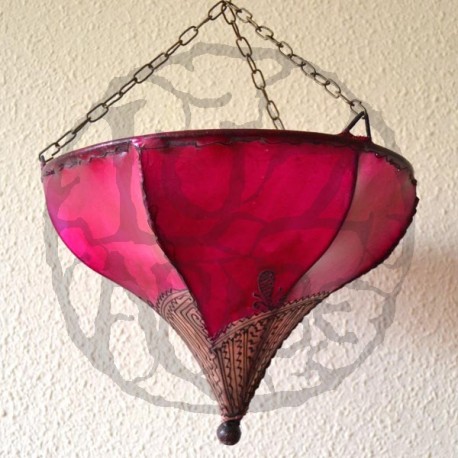 Plafón tulipán de piel pintado