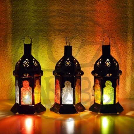 Pack 4 Lanterne petit à bougie en verre
