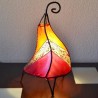 Eisen-Lampe mit Henna bemalt von Leder