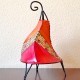Lampe de fer et de cuir peint au henné