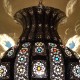Lámpara árabe grande forma Granada de de forja bronceada