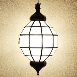 Lámpara esfera de cristal opaco blanco