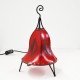 Lampe de table forme de cloche de cuir peint au henné