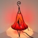 Lampe de table forme de cloche de cuir peint au henné