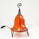 Lampe de table forme de cloche de cuir peint au henné