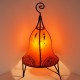 Lampe de table forme de cloche de cuir peint au henné