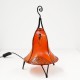 Lampe de table forme de cloche de cuir peint au henné