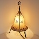 Lampe de table forme de cloche de cuir peint au henné
