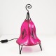 Lampe de table forme de cloche de cuir peint au henné