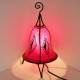 Lampe de table forme de cloche de cuir peint au henné