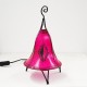 Lampe de table forme de cloche de cuir peint au henné