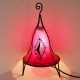 Lampe de table forme de cloche de cuir peint au henné