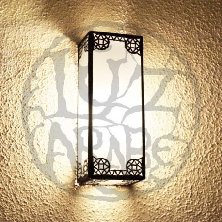 Aplique de pared rectangular de cristal blanco