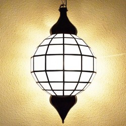 Gran lámpara esfera de cristal opaco blanco