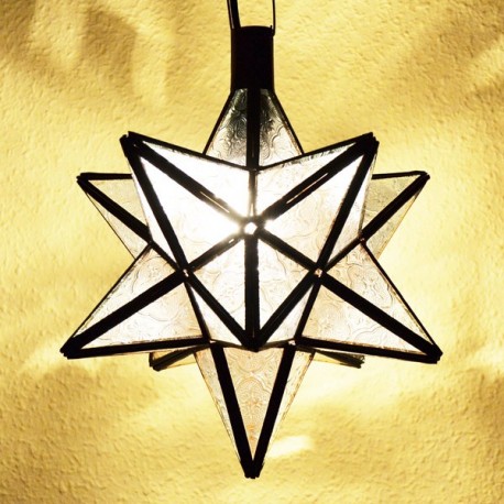 Star lamp of translucent glass