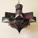 Lampe étoile octogonale en fer bronzé ajouré et verre avec des résines